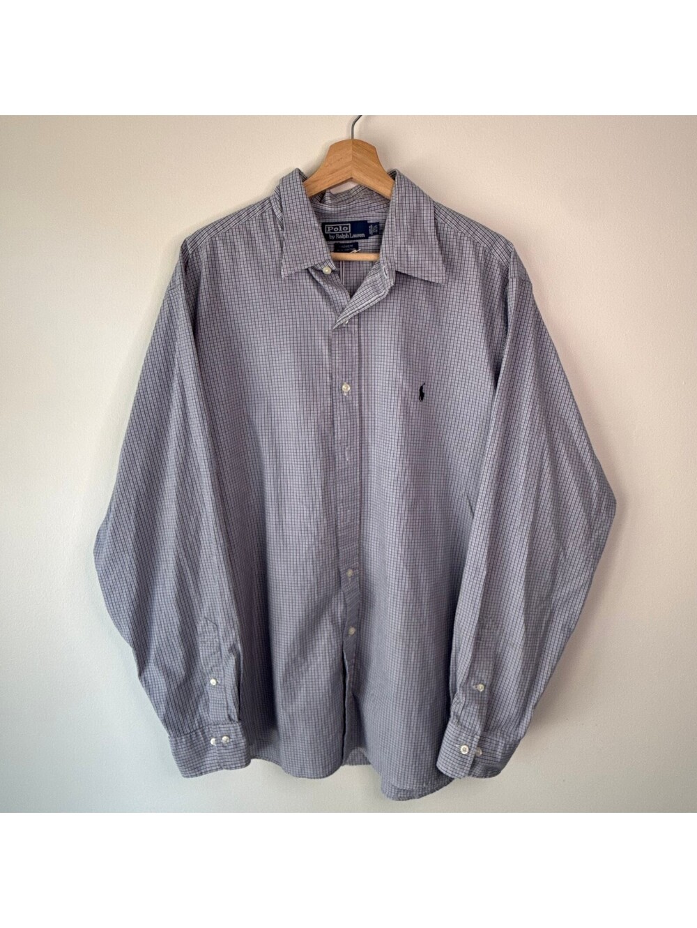 Vintage 90s Polo Ralph Lauren Andrew Cotton Long Sleeve Shirt Size Large